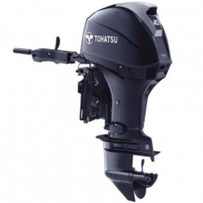 40HP Tohatsu Long Shaft EFi Power Tilt 4-Stroke Outboard Motor with BIG TILLER 25L Tank & Line image